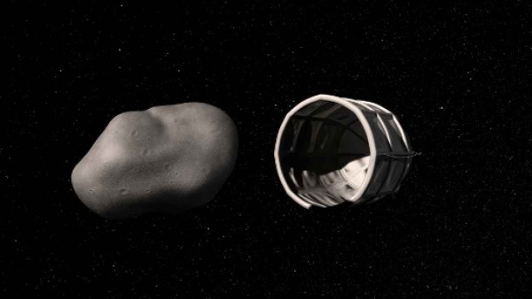Malé asteroidy môžu byť zachytené špeciálnou vesmírnou loďou s cieľom ťažby vody a minerálov. Zdroj: Planetary Resources Inc.