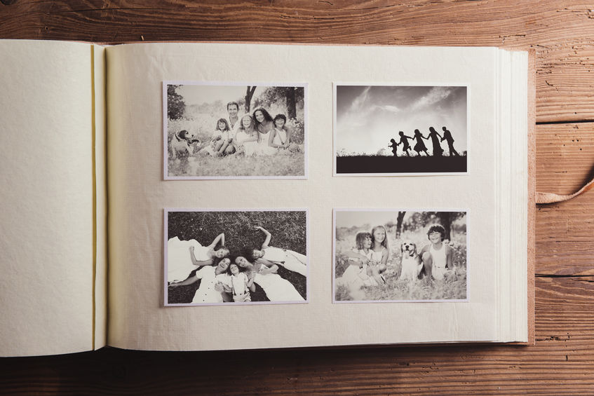 41088776 - fathers day composition - photo album with a black and white photo