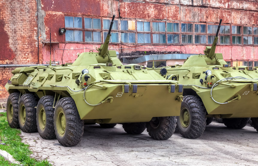 47764251 - samara, russia - may 7, 2014: russian army btr-80 wheeled armoured vehicle personnel carrier