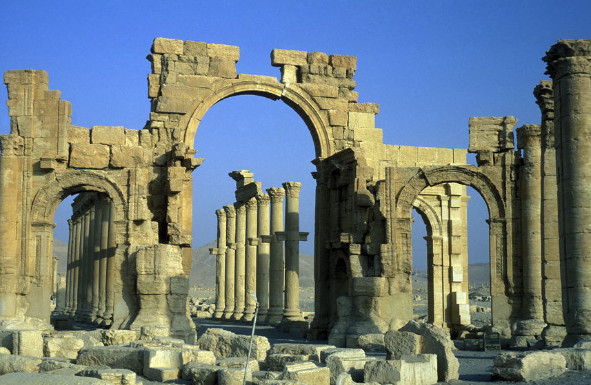 40051913 - the roman ruins of palmyra in palmyra in the east of syria.