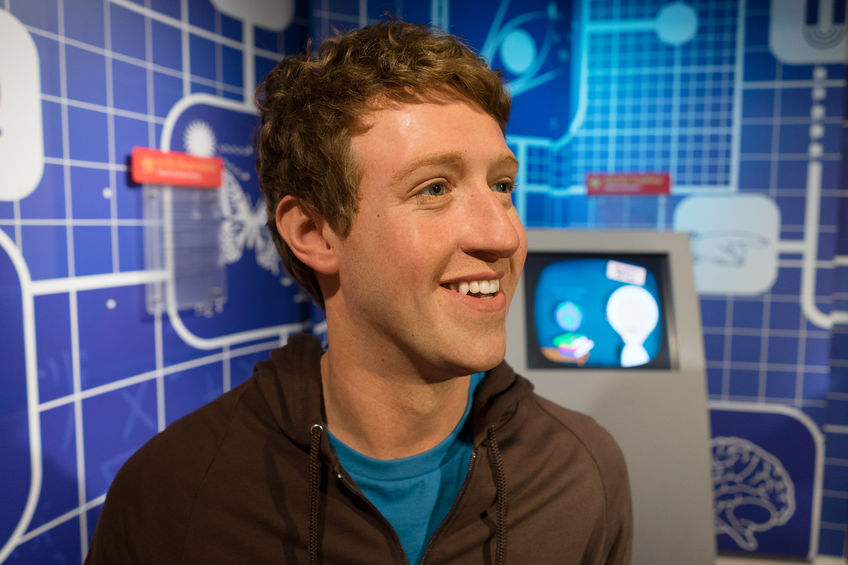 56689254 - bangkok, thailand - circa august, 2015: wax figure of the famous mark zuckerberg from madame tussauds, siam discovery, bangkok