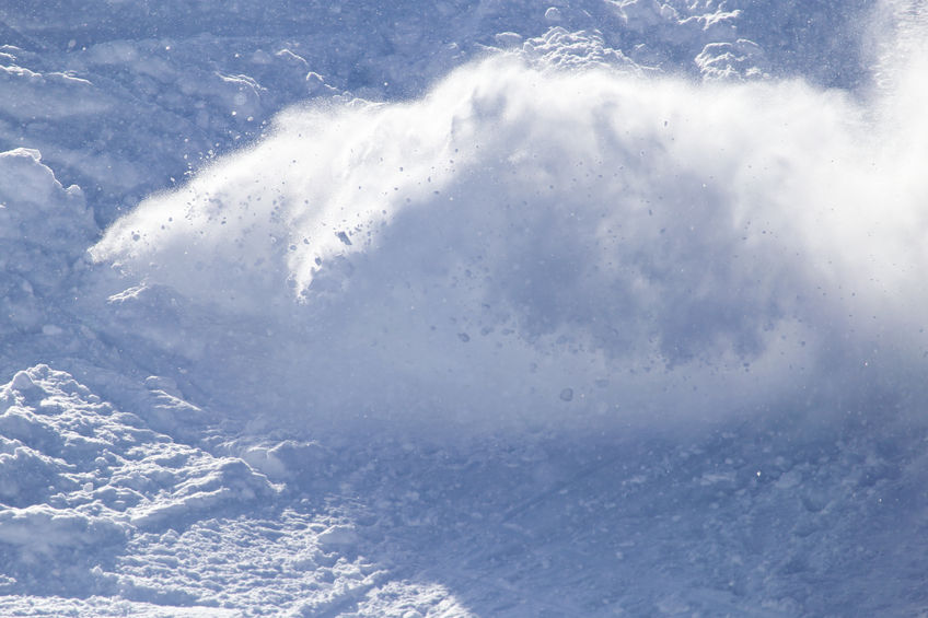 60982320 - an avalanche in the mountains in winter