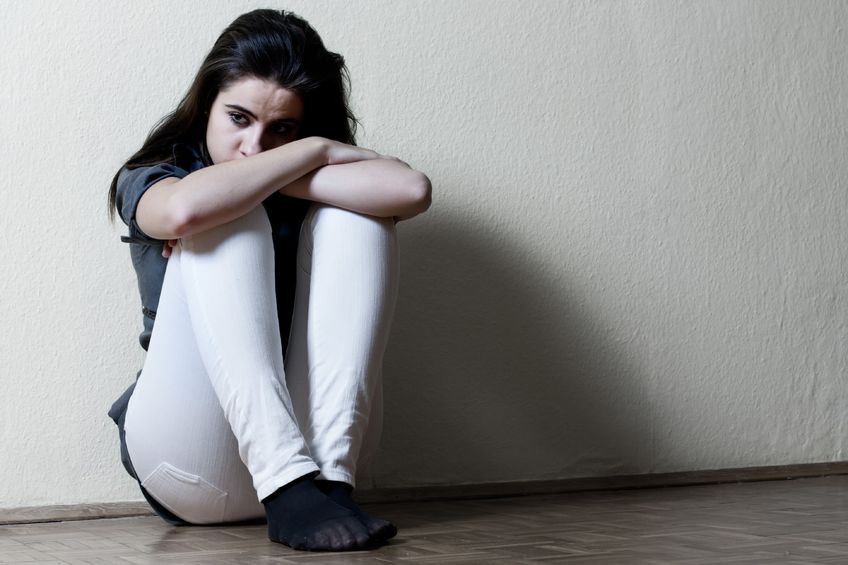 8111975 - depressed teenage girl.