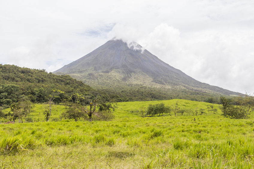 48146783 - view of the vulcan arenal and the beautiful landscape in costa rica