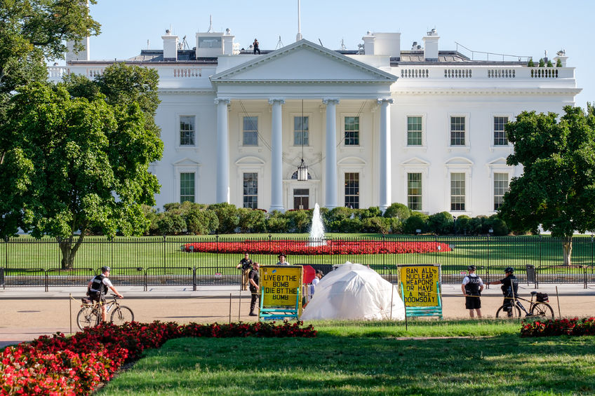 63543060 - the white house peace vigil protesting against nuclear weapons proliferation in washington d.c.