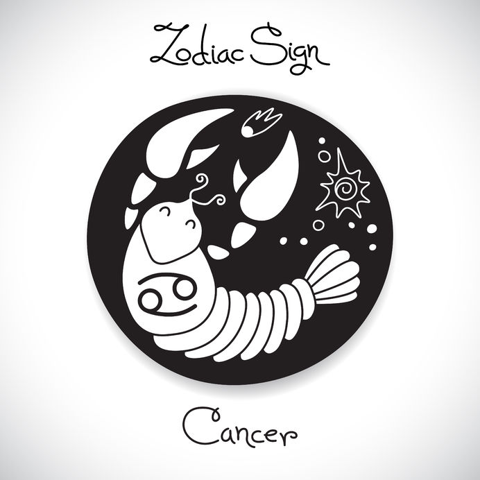 38997114 - cancer zodiac sign of horoscope circle emblem in cartoon style. vector illustration.