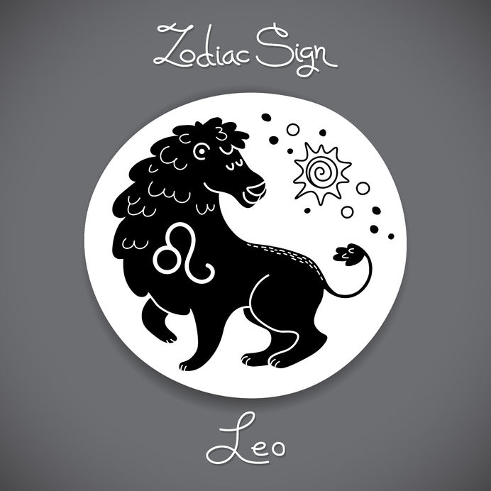 39349485 - leo zodiac sign of horoscope circle emblem in cartoon style. vector illustration.