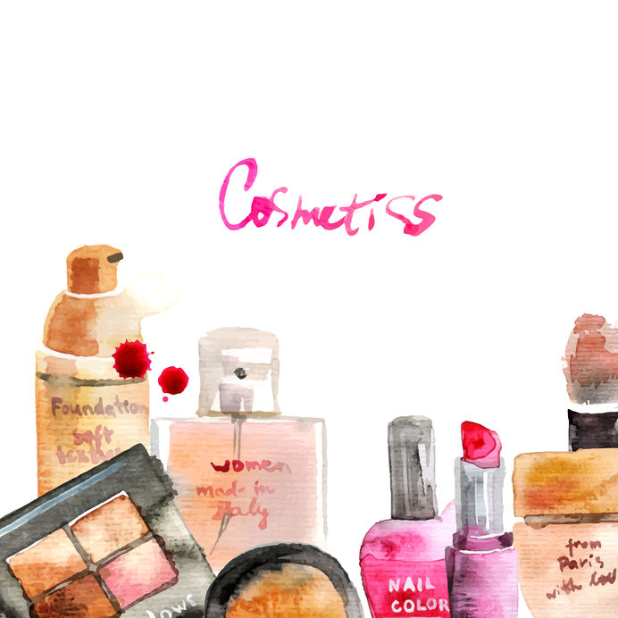 40659190 - glamorous make up watercolor cosmetics background