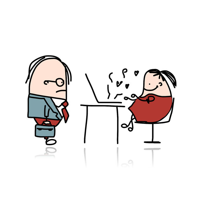 31730875 - angry boss and secretary, cartoon for your design