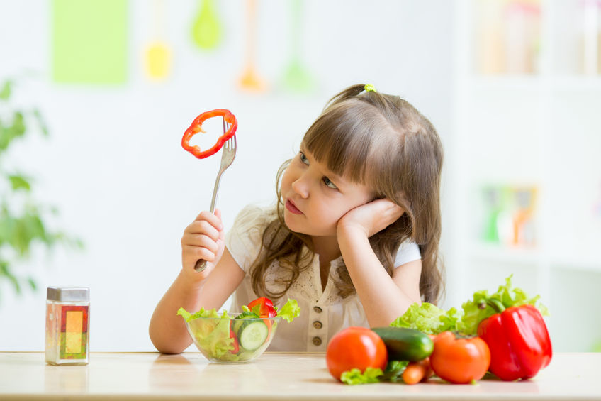 36675614 - pretty kid girl refusing to eat her dinner healthy vegetables