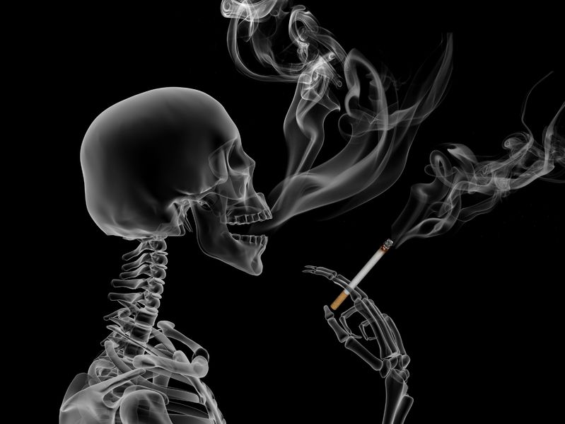 10704712 - conceptual 3d render the effects of nicotine smoking