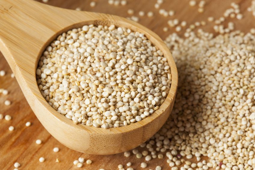 17909473 - raw organic quinoa seeds against a background
