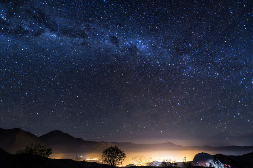 30446759 - view of the milky way over the elqui valley in chile