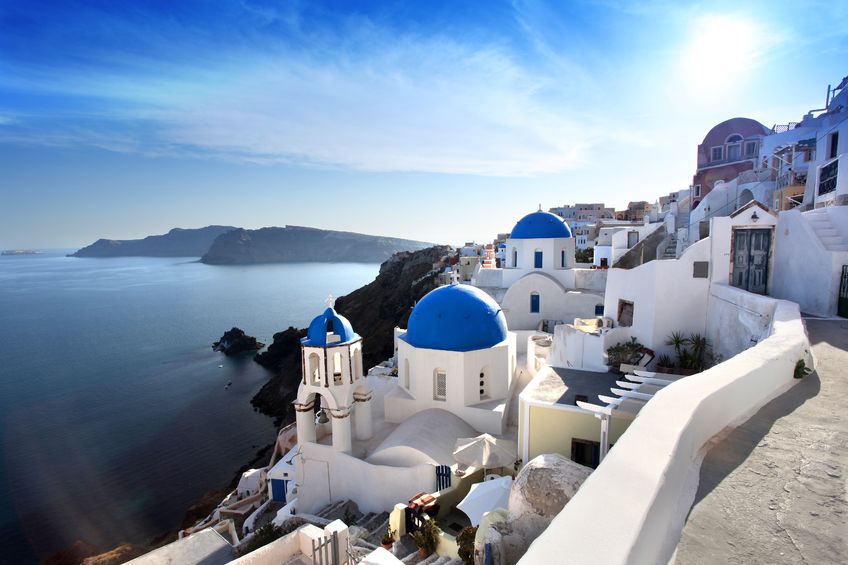 13961462 - amazing santorini with churches and sea view in greece