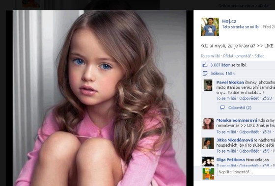 Tento týden nejvíc zneužívané dítě na Facebooku - 7 letá Ruska Kristína
