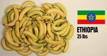Jedlo a banány v Etiopii