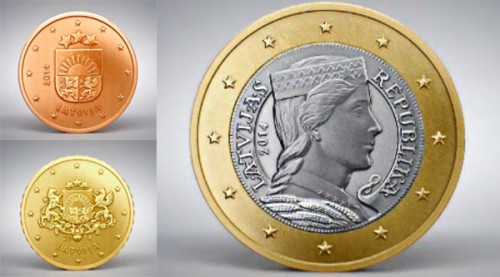 lotyšsko euromince