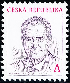 Miloš Zeman, na známke