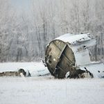 10629017 – plane wreck in snowy landscape