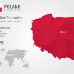 30545562 – poland world map with a pixel diamond texture. world geography.