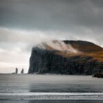 Shot capturing the beautiful nature of the Faroe Islands, sea, mountains, cliffs